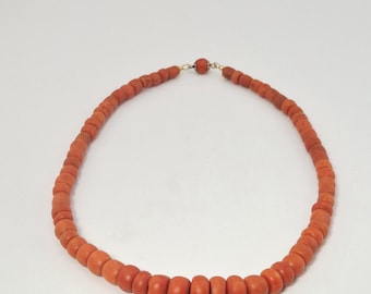 Vintage Momo coral necklace Corallium 48 cm handmade Schmuckrausch Vintage 0122