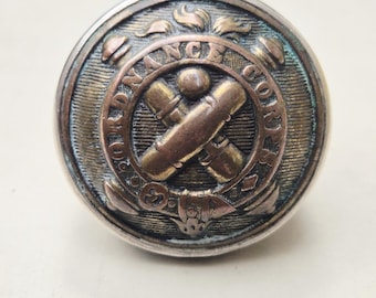 Antique Uniform Button Ring • U.S. Ordnance Corps • 2 cannons • Brass • Ø 28mm • 19th century militaria