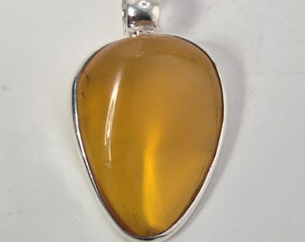 Amber pendant silver 925 translucent studio work Bali Schmuckrausch Vintage 0174