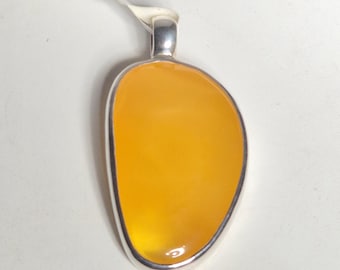 Pendant Silver 925 Amber Butterscotch Unique Piece 5