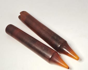 Antique Amber Plugs Myanmar, Hkahku Kachin Ear Plugs, Ethnic Body Jewelry, Vintage Jewelry 0304