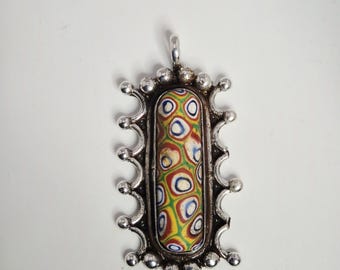 Early Tribal Spirit Pendant Millefiori Glass Bead Silver 925 Unique Piece – Schmuckrausch Vintage 1664