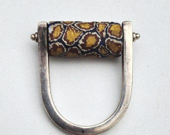 Silver ring with antique millefiori bead from the African trade | Ring size 59 | Unique piece made of 925 silver | Tribal Spirit Design I 1466