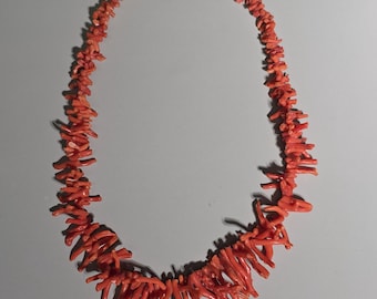 Vintage coral necklace, branch coral, Italy 1950s, red natural coral, Schmuckrausch Vintage 0797
