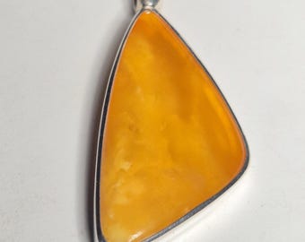 Pendant Silver 925 Amber Butterscotch Unique Piece 23