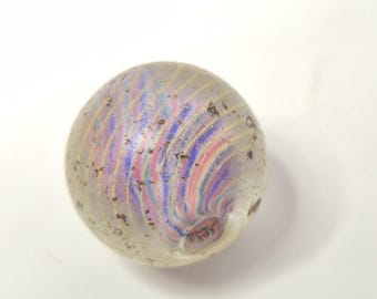 Lauscha Glass Trade Bead with spiral decoration, 20 mm, historical glass bead – Schmuckrausch Vintage 0290