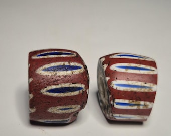 2 old chevron chevron beads 6-layer tradebeads 18 mm x 14 mm 615