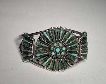 antique bangle Zuni silver 925 turquoise sterling silver
