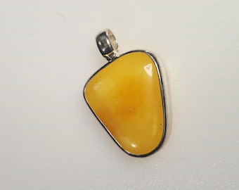 Butterscotch Amber Pendant – Freeform – Branch Structure and Patina – 925 Silver – Baltic Amber 1753