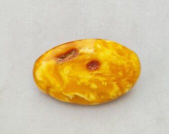 Antique butterscotch amber brooch, oval, 42 mm | Marbled cloud pattern | Bark texture & old crust | Unique piece | Schmuckrausch Vintage