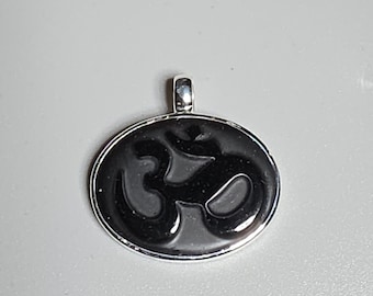 Yoga OM Pendant Tiger's Eye 925 Silver Meditation Mantra Pendant Jewelry Rush Vintage 0328