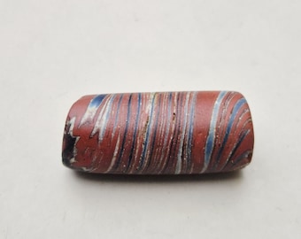 Antique recycled chevron bead • 7-layer Murano origin • 26.5×12.06mm • West Africa • Glass bead • Rare unique piece • Trade Bead 1426