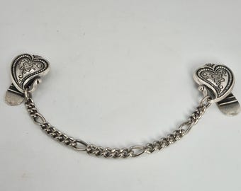 Ladies Charivari Silver 835 Heart Skirt Pin – Simple expandable Dirndl Jewelry Oktoberfest Jewelry Rush Vintage 1807