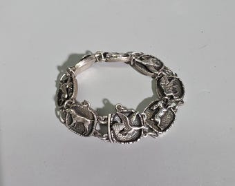 Vintage Bavarian Bracelet 835 Silver BAS | German Heritage Dirndl Jewelry | Oktoberfest Traditional Folk Bracelet | SR1996