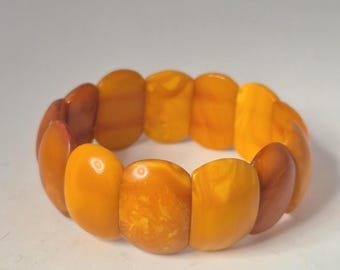 Amber bracelet, antique Art Deco, Germany, elastic, Schmuckrausch Vintage 0261