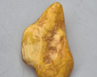 Baltic Amber Nugget 25.2g • Butterscotch Orange-Yellow • polished with bark structure • marbled patina • for pendant I 1479