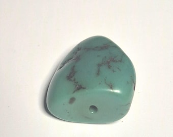 Antique turquoise bead from Tibet – dark green, very hard, ideal for necklace or bracelet