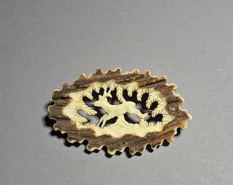Antique Bavarian Deer Brooch | Hand-Carved Antler | Germany c. 1900–1930 | Jewelry Rush Vintage 1082