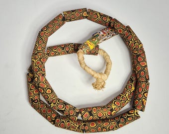 Millefiori Murano Trade Beads strand, antique, 72 cm, rare pattern, 24 identical beads, 9–10.5 mm, Schmuckrausch Vintage 0371