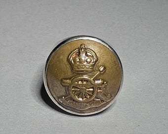 Royal Artillery Signet Ring Sterling Silver 925 with Antique Military Button WWII – Men’s Ring Size 60 – – Schmuckrausch Vintage 0809