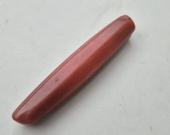 Old trade bead from West Africa • Large glass bead • Imitation agate • Bohemia, 19th century • Length 97mm • 60g • Afrikahandel1 collection