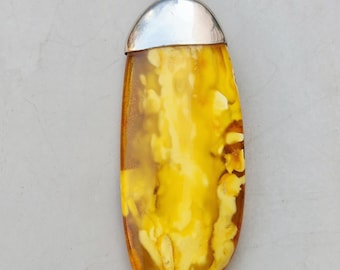 Butterscotch & Honey Amber Pendant | Upcycled from an Old Pendant | Intense Color Play | Unique 72 mm | 1782