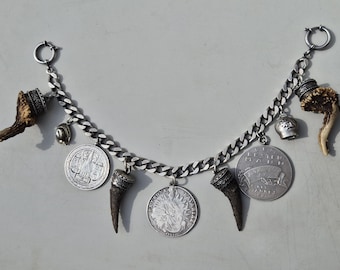 antique charivari chain, silver 800 835 925, Oktoberfest 1001