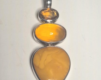 Pendant Citrine Amber Silver 925 Unique Piece 1123 schmuckrausch