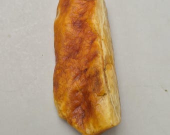 Baltic amber 12.7g • with bark imprint & weathering crust • ochre colored • polished • marbled • for jewelry and pendants I 1481