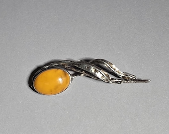 Antique Butterscotch Amber Brooch Baltic Amber Germany Art Nouveau 72 mm Schmuckrausch Vintage I 1005