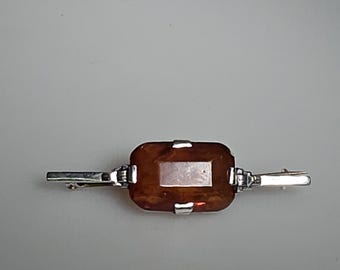 Amber brooch, Art Nouveau, cognac, rectangular, 835 silver, Germany, antique, Schmuckrausch, vintage 0335