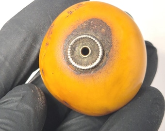 Antique amber bead, 26.48 g, Africa, large amber bead, North African cultural sphere, Schmuckrausch Vintage 0257
