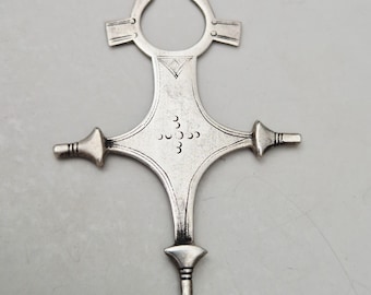 Silver cross of the Tuareg • Handmade • 63mm • Nomadic jewelry • Berber cross • Sahara amulet 1604