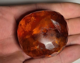 Original amber bead 52g – from Bückeberg wedding necklace – faceted – Cognac – unique piece – traditional costume jewelry around 1900 I 1701