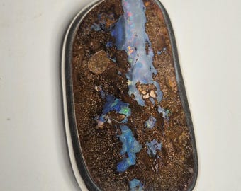 Pendant Boulder Opal 925 Silver Queensland Unique Single PieceO7