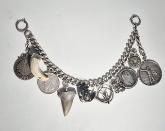 Old men's charivari "Vintage Tradition" – with 10 pendants & 925 silver chain – almost 300g