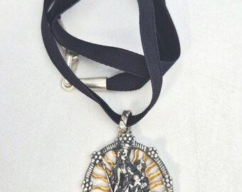 Antique pendant Patrona Bavariae gold-plated silver Bavaria traditional costume jewelry Oktoberfest jewelry rush vintage 1300