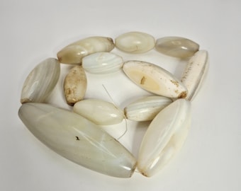 Large Agate Bead Necklace Cambay India · Ethnic Vintage Jewelry Schmuckrausch Vintage 0116