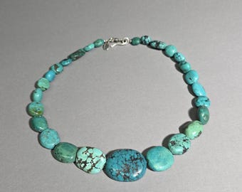 Vintage Tibetan Turquoise Necklace 33 mm Beads 95.84g Statement Schmuckrausch Vintage I SV1435