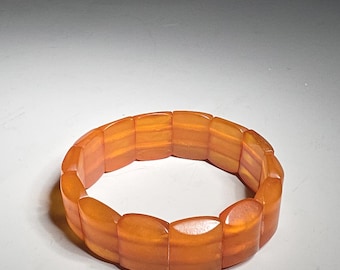 Pressed amber bracelet, Art Deco, Germany, 20 mm, 19.74 g, 60 mm, Vintage Schmuckrausch Vintage 0693