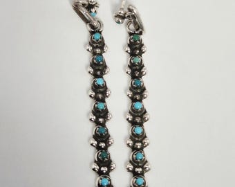 Zuni turquoise earrings silver USA around 1930 - Schmuckrausch Vintage