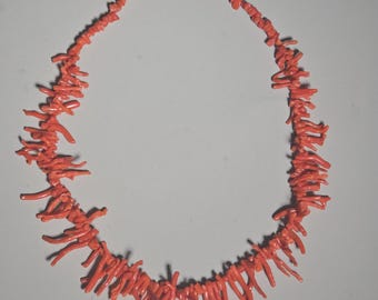 Vintage Italian 1950 Corallium rubrum necklace, salmon-colored, 46 cm, Schmuckrausch Vintage 1113