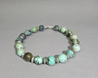 Vintage Hubei Turquoise Necklace 183 g 20 mm Sterling Silver – Tribal Spirit I SV