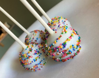 Rainbow Cake Pops Birthday Cake Pops Colorful Cake Pops Party Favors Rainbow Party Favors Birthday Party Favors Confetti Cake Pops