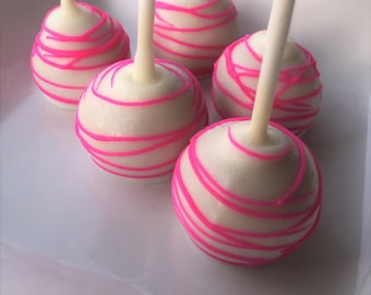 Hot Pink Cake Pops, Pink Cake Pops, Hot Pink Party Favors, Pink Wedding Favors, bachelorette Cake Pops, Sweet 16 Cake Pops