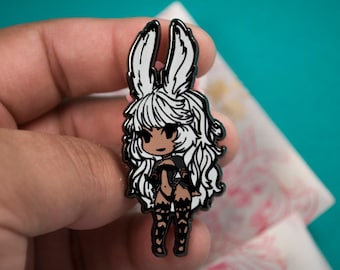 Viera Female - Little Rava & Veena FFXIV Race Enamel Pin - Final Fantasy 14 - Adorable Chibi Lapel Pins