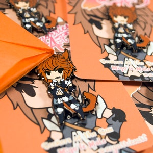Miqo&#39;te Boy- Little Miqote Male FFXIV Race Enamel Pin - Seekers of the Sun - Adorable Chibi Lapel Pins Final Fantasy 14