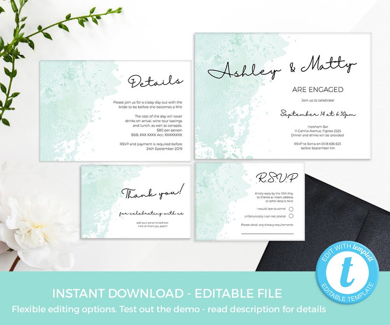 Beach Engagement photo prop PRINTABLE photobooth Aqua water splash Wedding photo booth prop Engagement party photo frame EDITABLE template