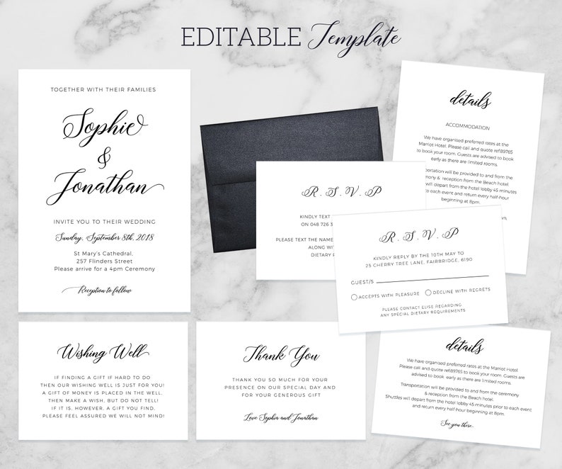 Food Tents Party Labels Bridal Shower Hens Wedding Labels Black White Name Cards Printable Elegant Script Place Cards Editable Template Templates Invitations Announcements Lifepharmafze Com