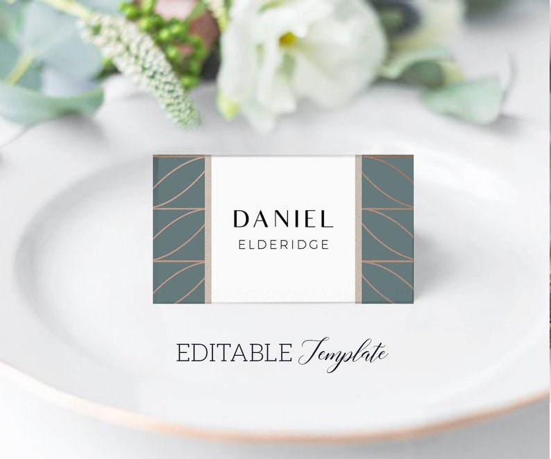 Gatsby Place Cards Template, EDITABLE Glam Theme Name Cards Printable ...